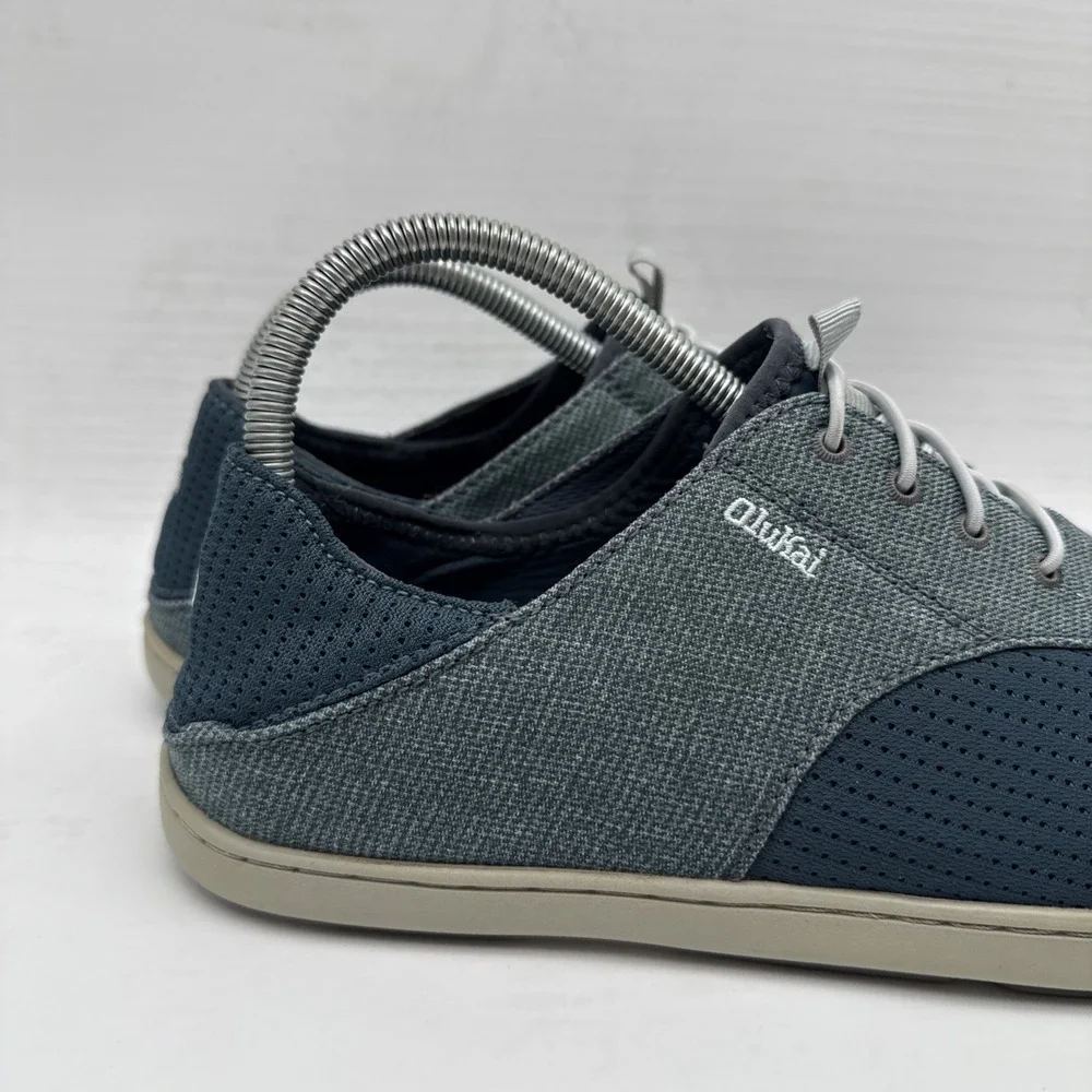 Olukai Nohea Moku Mens Size 8 Blue Mesh Boat Shoes Sneakers No Tie Slip On
